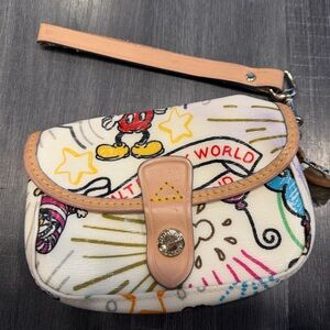 Dooney & Bourke Disney Parkso Colorful Cartoon Wristlet
